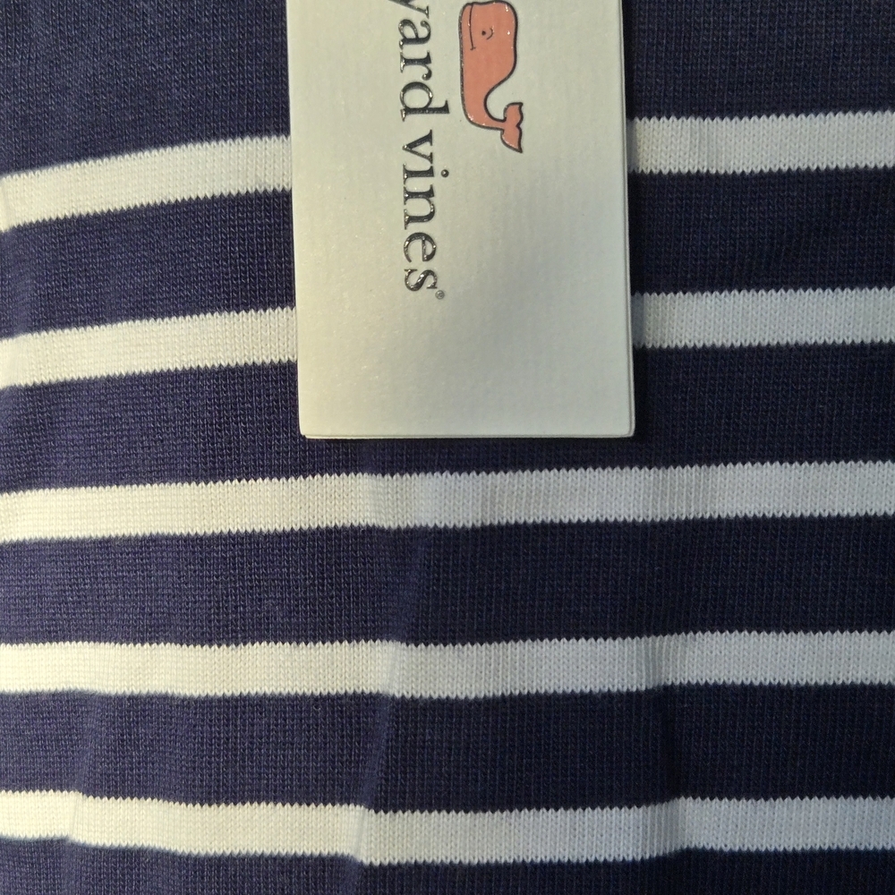 Vineyard Vines Navy and White Striped Shirt 270 - Picture 5 of 12